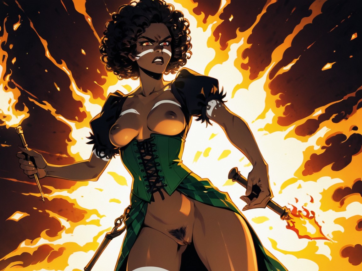 Huge Fires, Squared Shoulders, Skirt Pulled Up Porno IA Latina