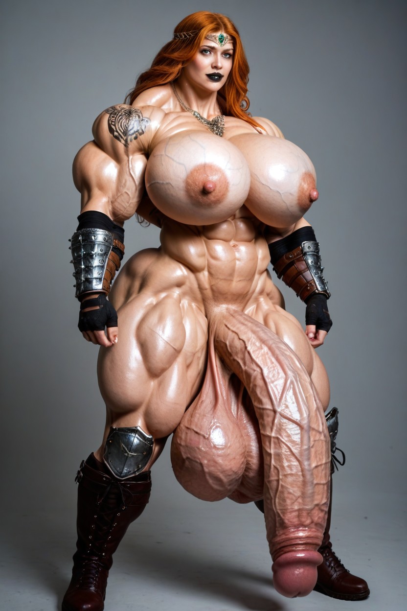 Spiked Cock Ring, Tattoo, Muscle Definition Shemale AI Porn