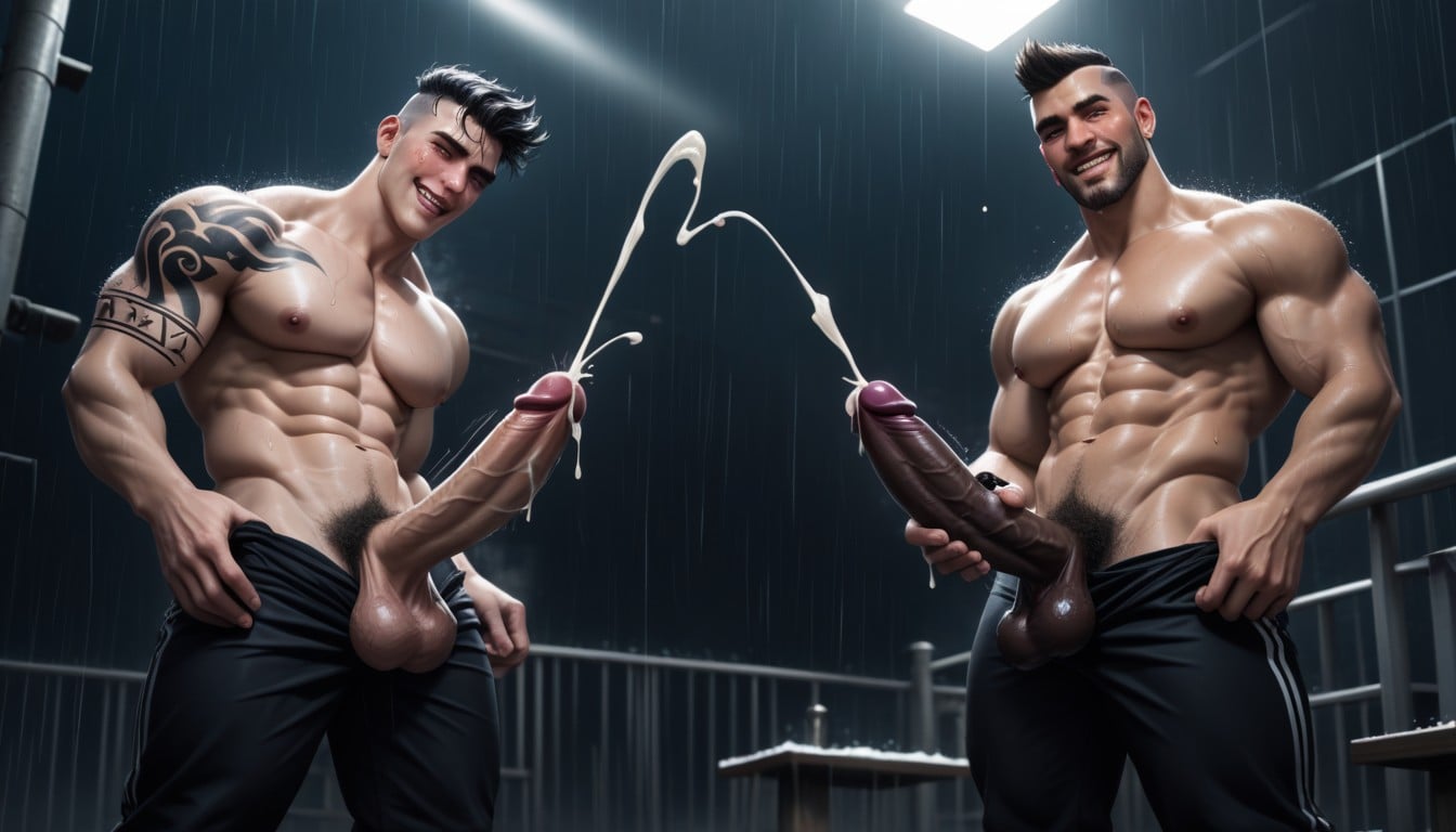 Relaxed, Looking At Viewer, Pull Down Underwear Revealing Penis AI Gay Porn