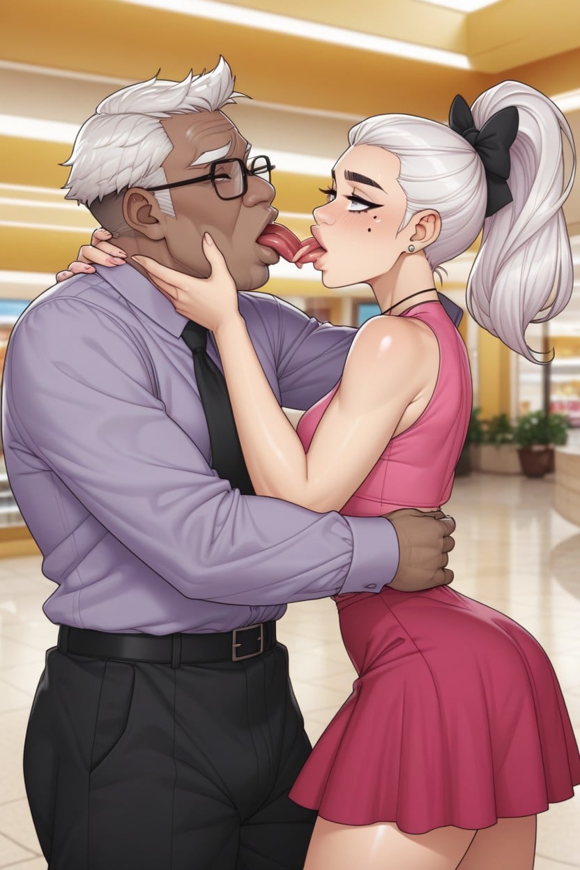 Black Bow, Open Clothes, Sucked In Stomach AI Porn