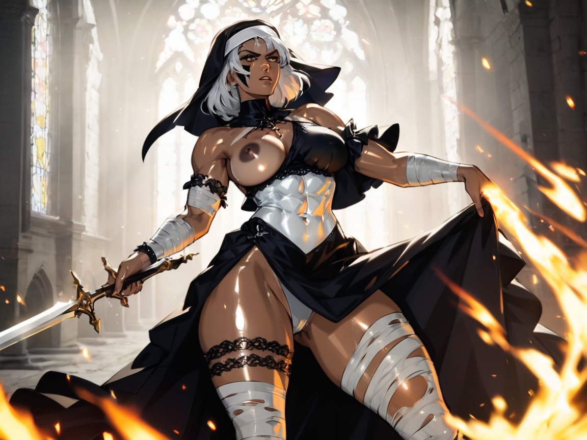 Rubble In Distance, Squared Hips, Squared Firm Breasts ラティーナAIエロ