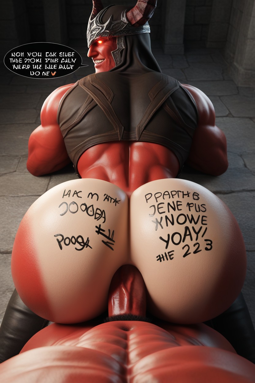 Bottom Looks Evil, Horns, Smirk AI Gay Porn