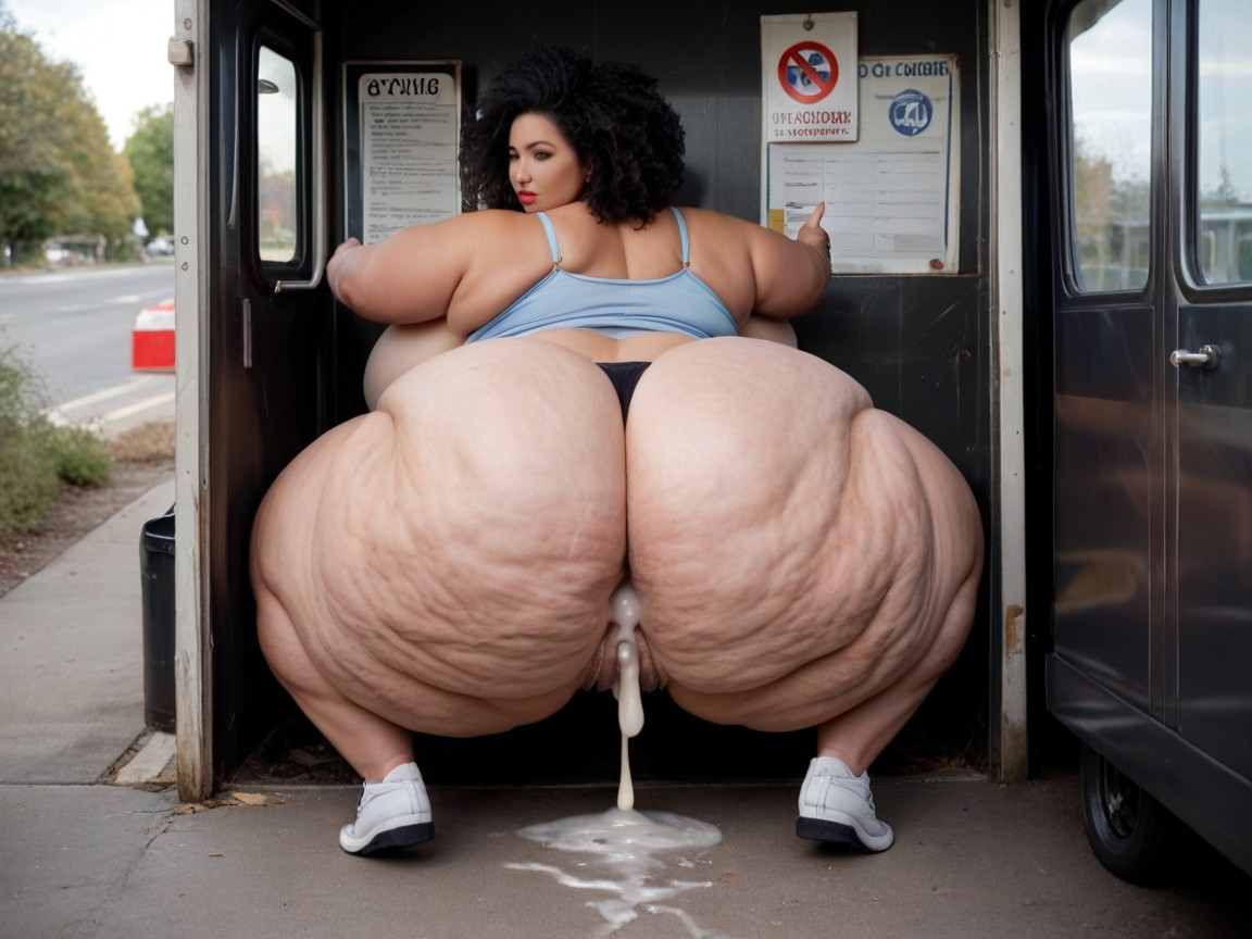 Anal Creampies, Afro, Squatting BBW AI Porn