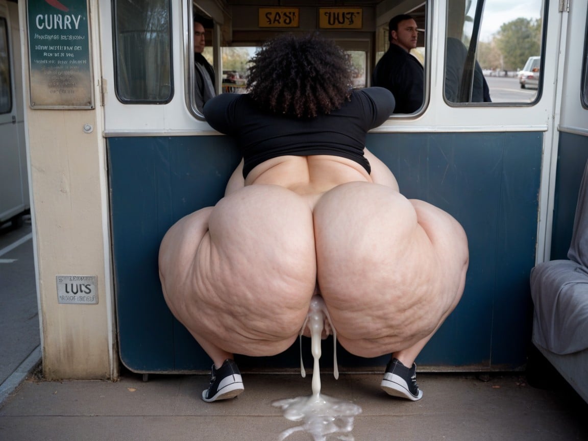 Hyper Ass, Muscle Man Fucking, Bus Stop BBW AI Porn