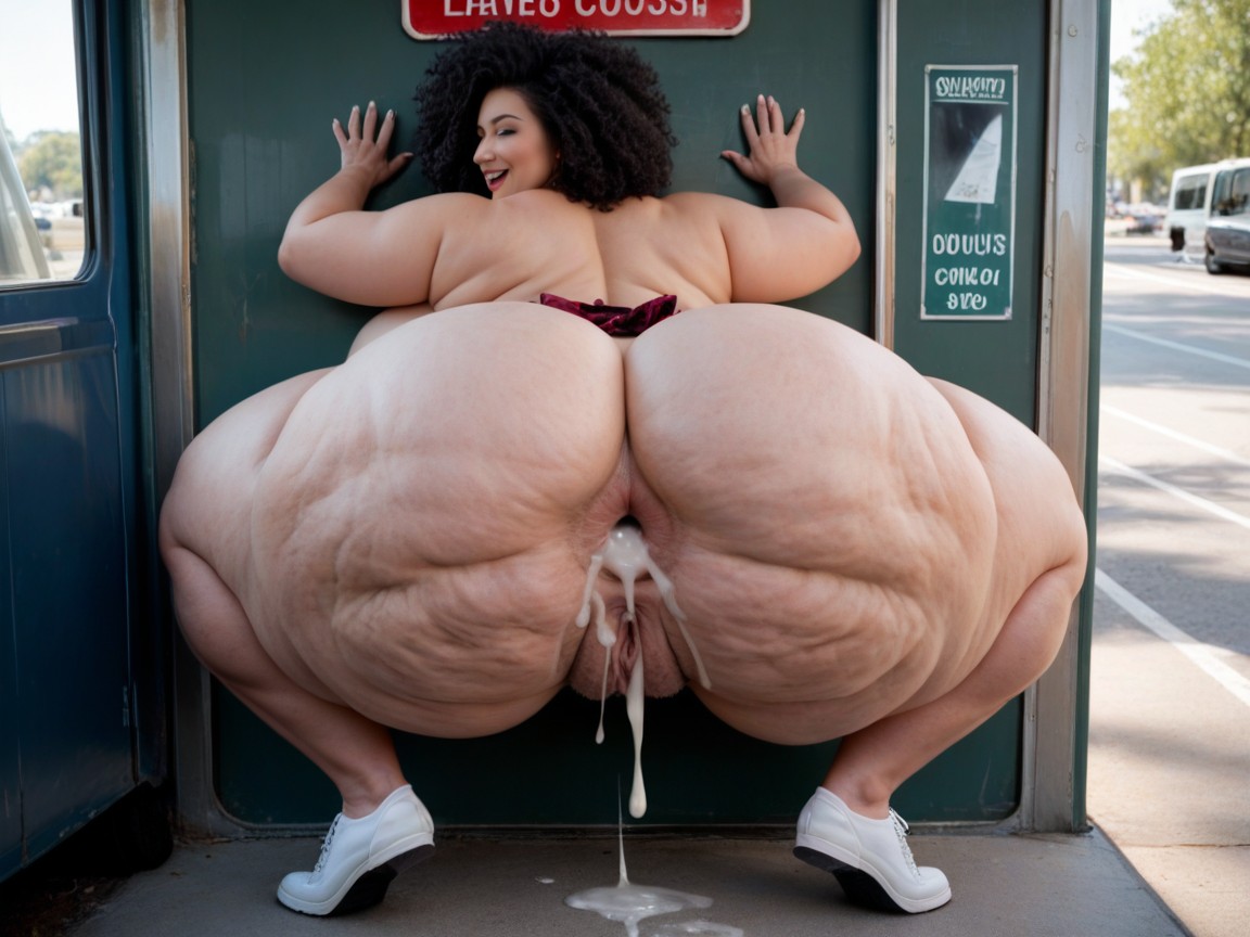 Harem, Behemoth Round Ass, Bus Stop BBW AI Porn