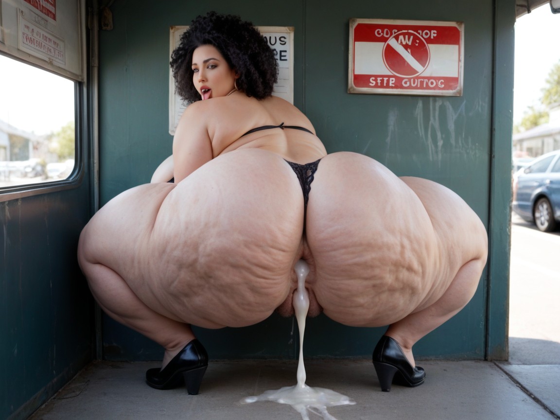 18+, Mouth Agape, Bubble Butt BBW AI Porn