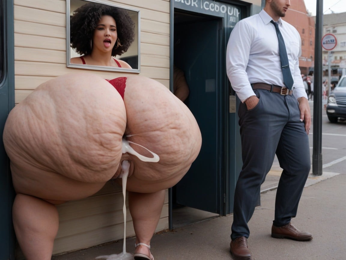 Hips Much Wider Than Rest Of Body, Bubble Butt, Hyper Wide Hips BBW AI Porn