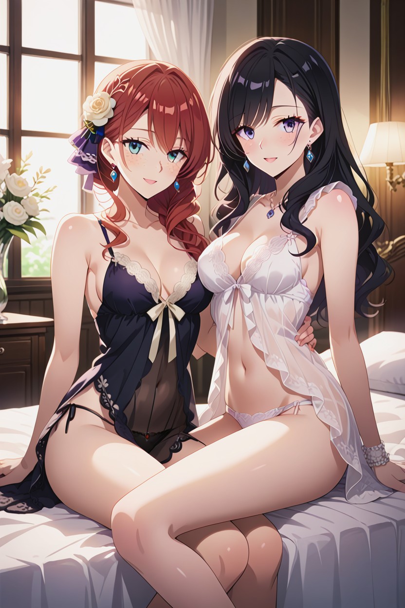 Freckles, Small Breasts, Pale Skin Hentai AI Porn