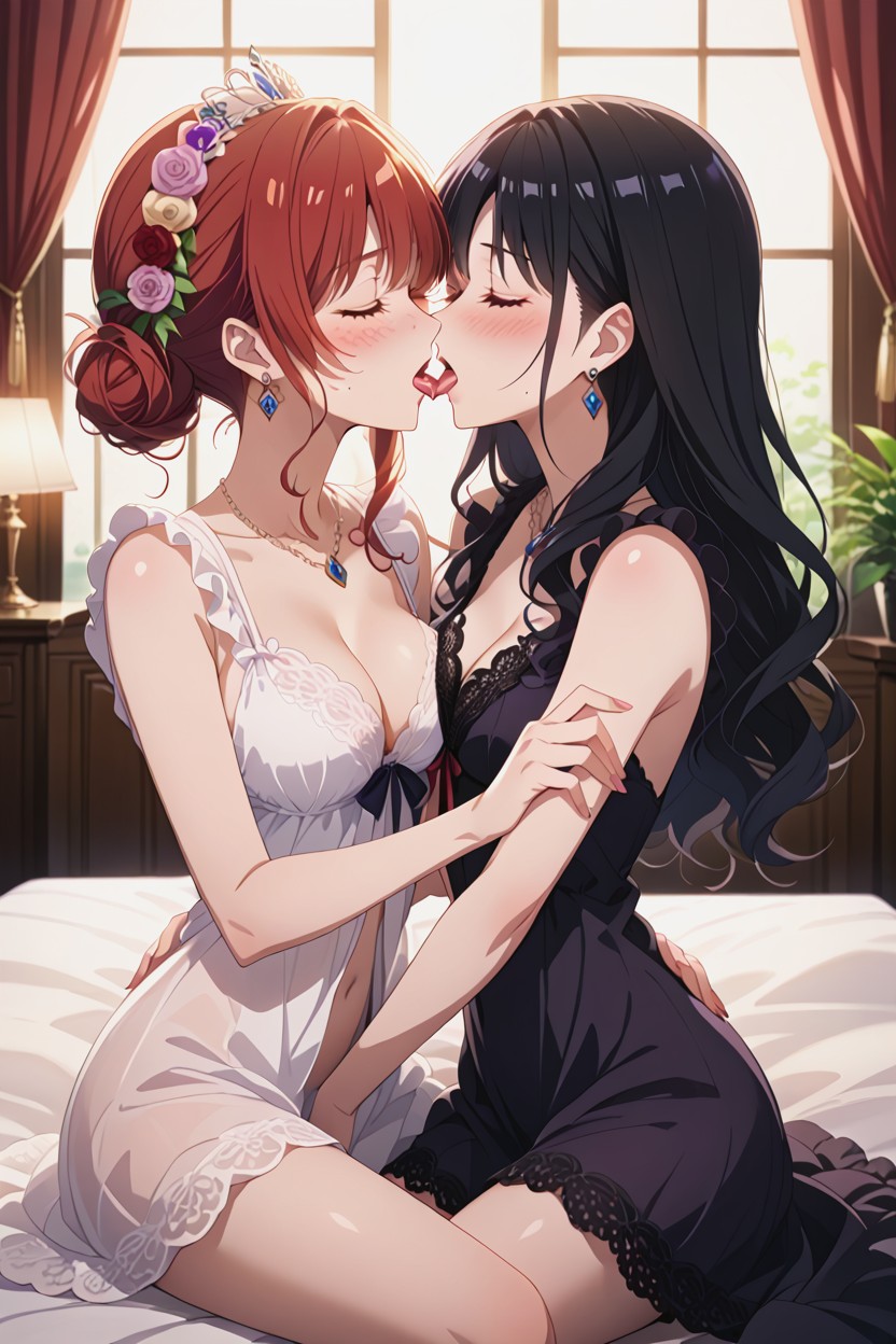 Freckles, Red Hair, Black Hair Hentai AI Porn