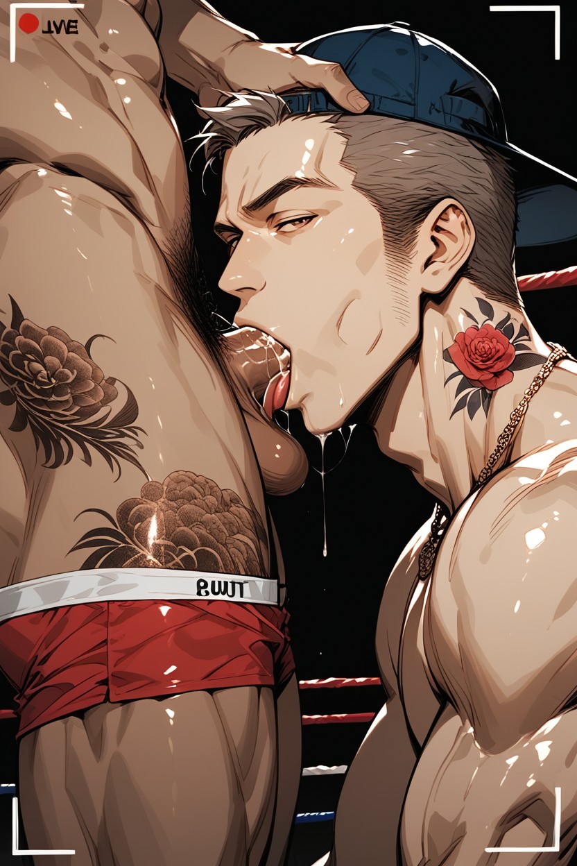 Muscular Arms, Heart Print Underwear, Looking At Viewer AI Gay Porn