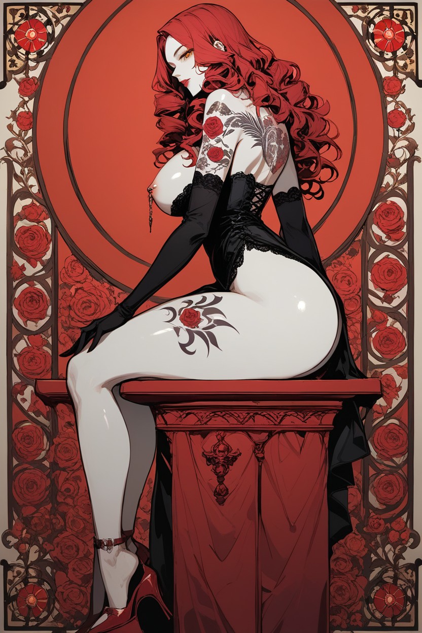 Vampire Woman, Red Nails, Massive Ass Hentai AI Porn