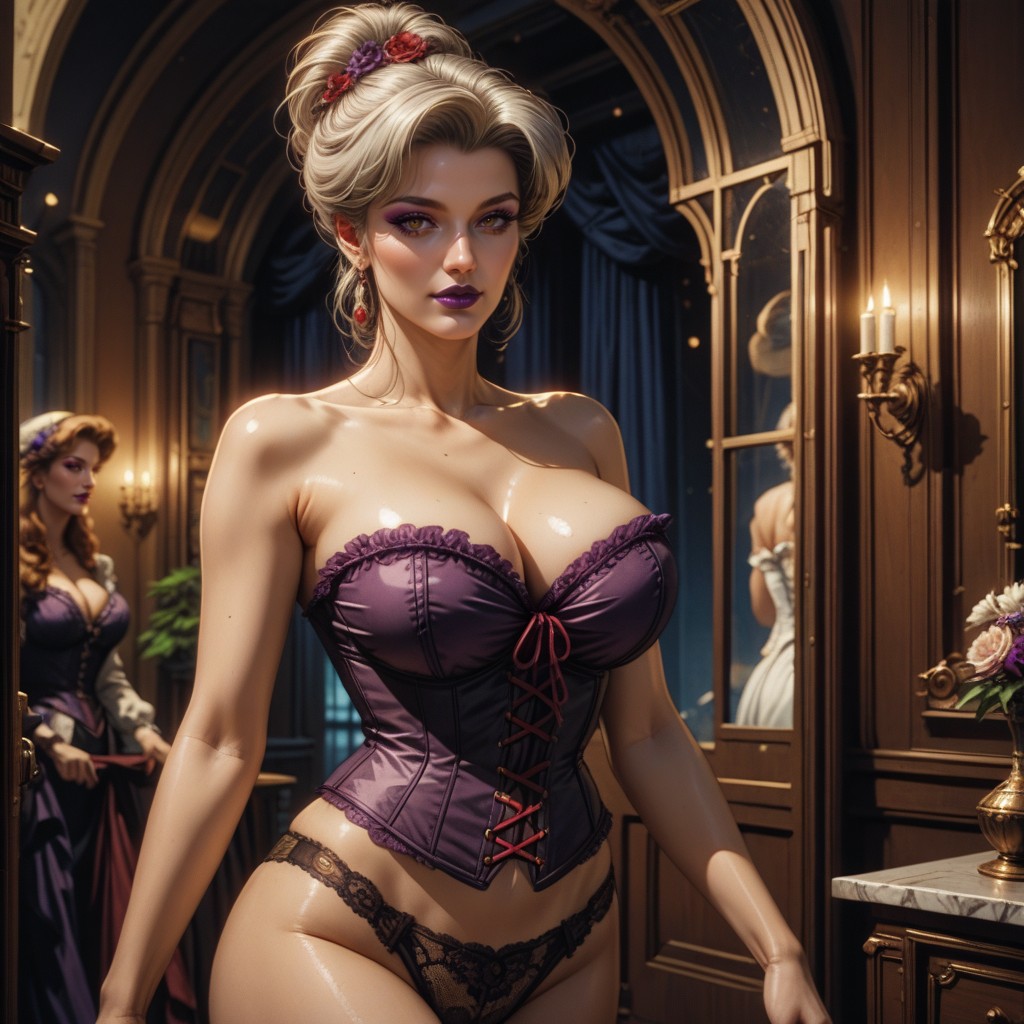 Aristocrat, Beautiful Face, Violet Lips Hentai AI Porn