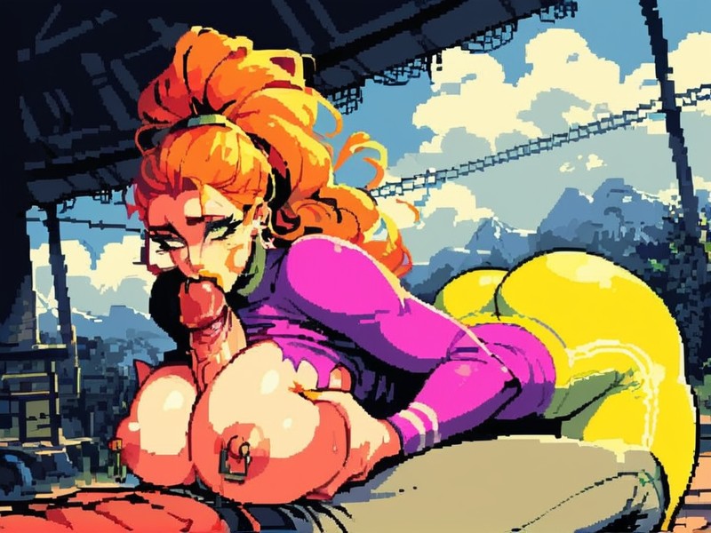 Impossible Fit, Orange Eyeliner, Breasts Busting Out AI Porn