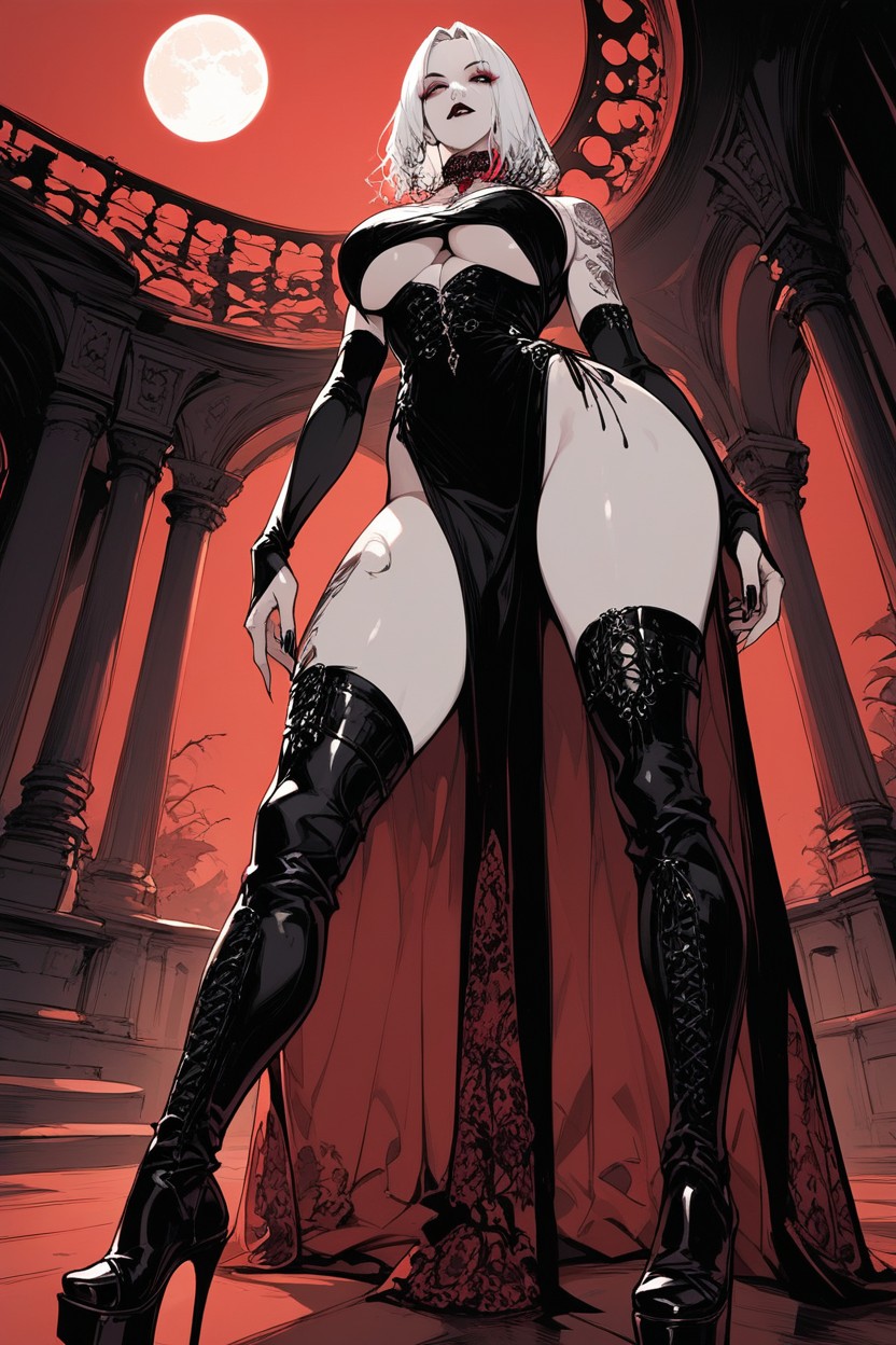 Long Gloves, Contraluz, Deep Blue Eyes Hentai IA