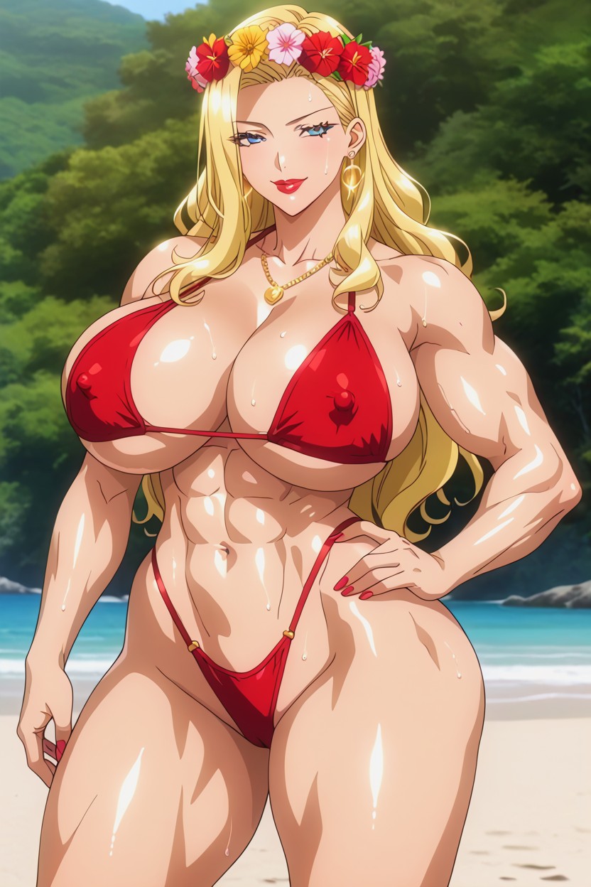Permed Hair, Perfect Anatomy, Standing Hentai AI Porn