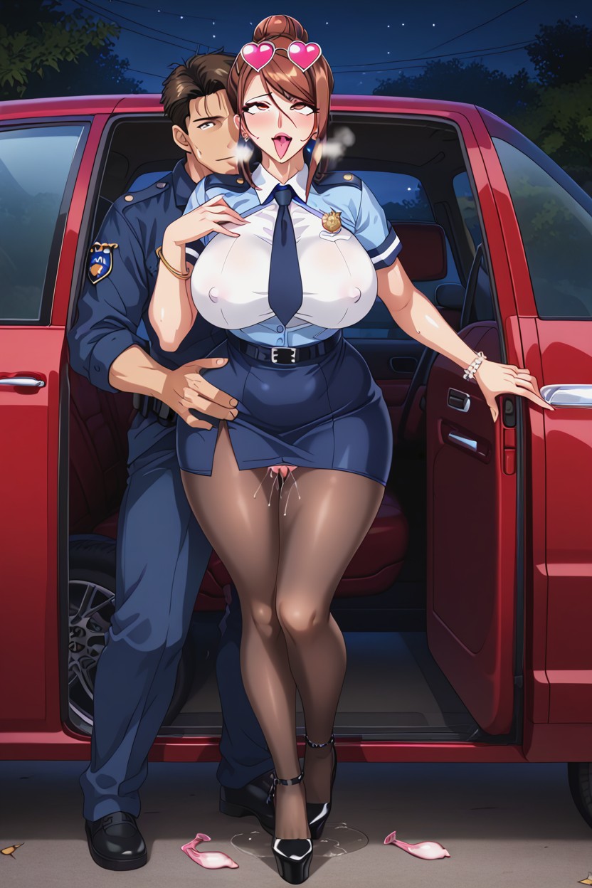 Black Platform Heels, Milf, Bounce Lines Hentai AI Porn