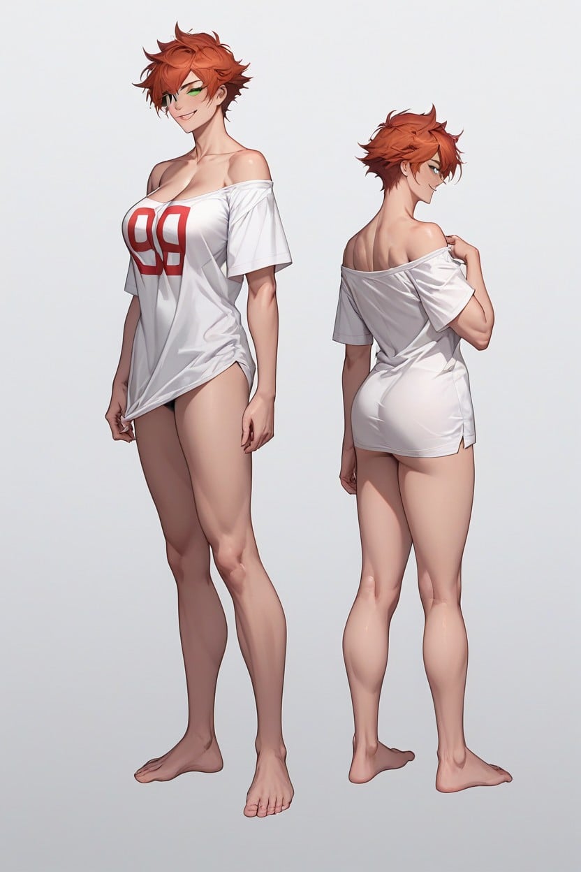 Bright Eyes, Side View, Best Detailed Hair Hentai AI Porn