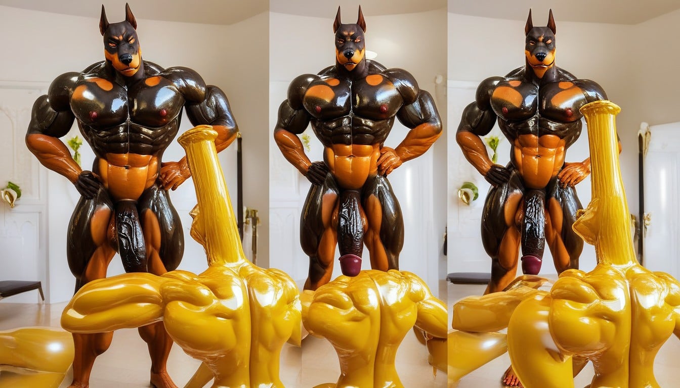 Sweaty, Spreading Ass, Muscular 퍼리 AI 포르노