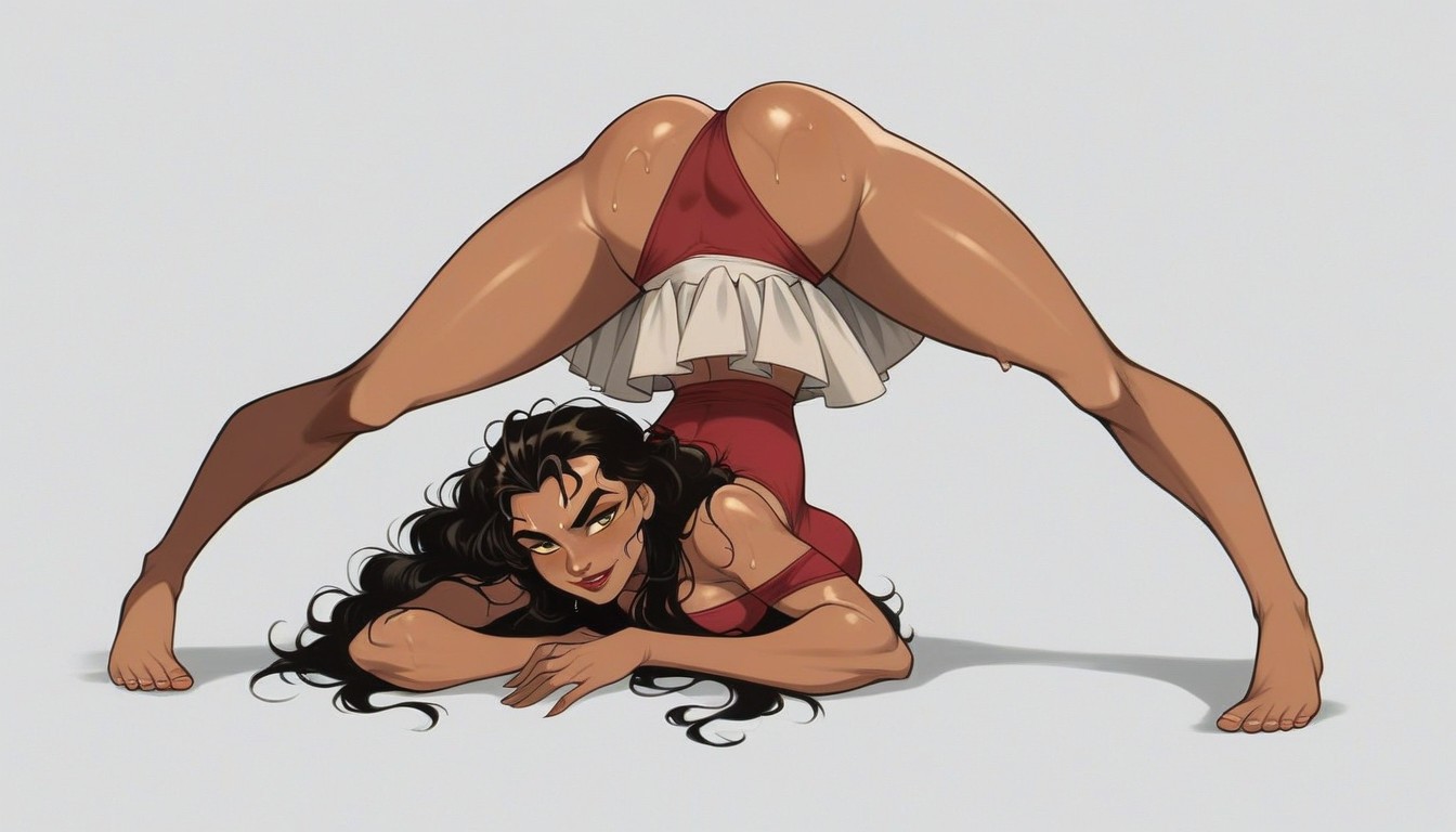 Simple Background, Dark Skin, Long Hair Hentai AI Porn