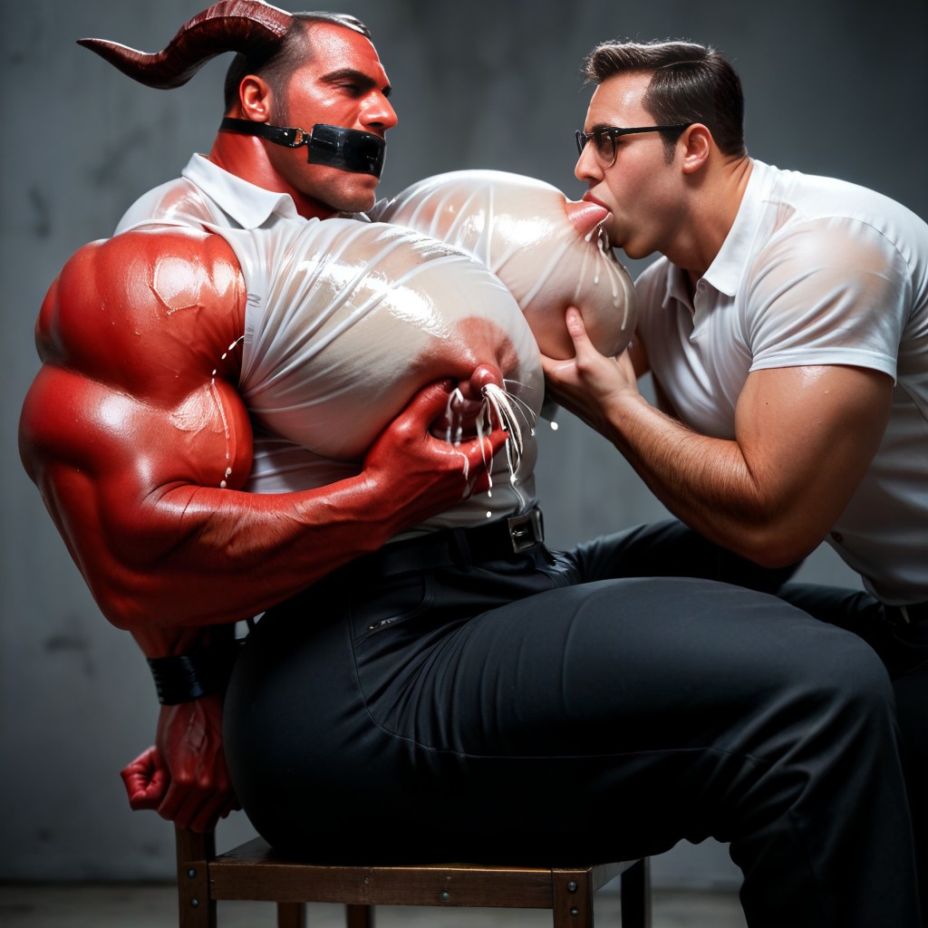 Sitting, Nipple Pinch, Rough Grope AI Gay Porn