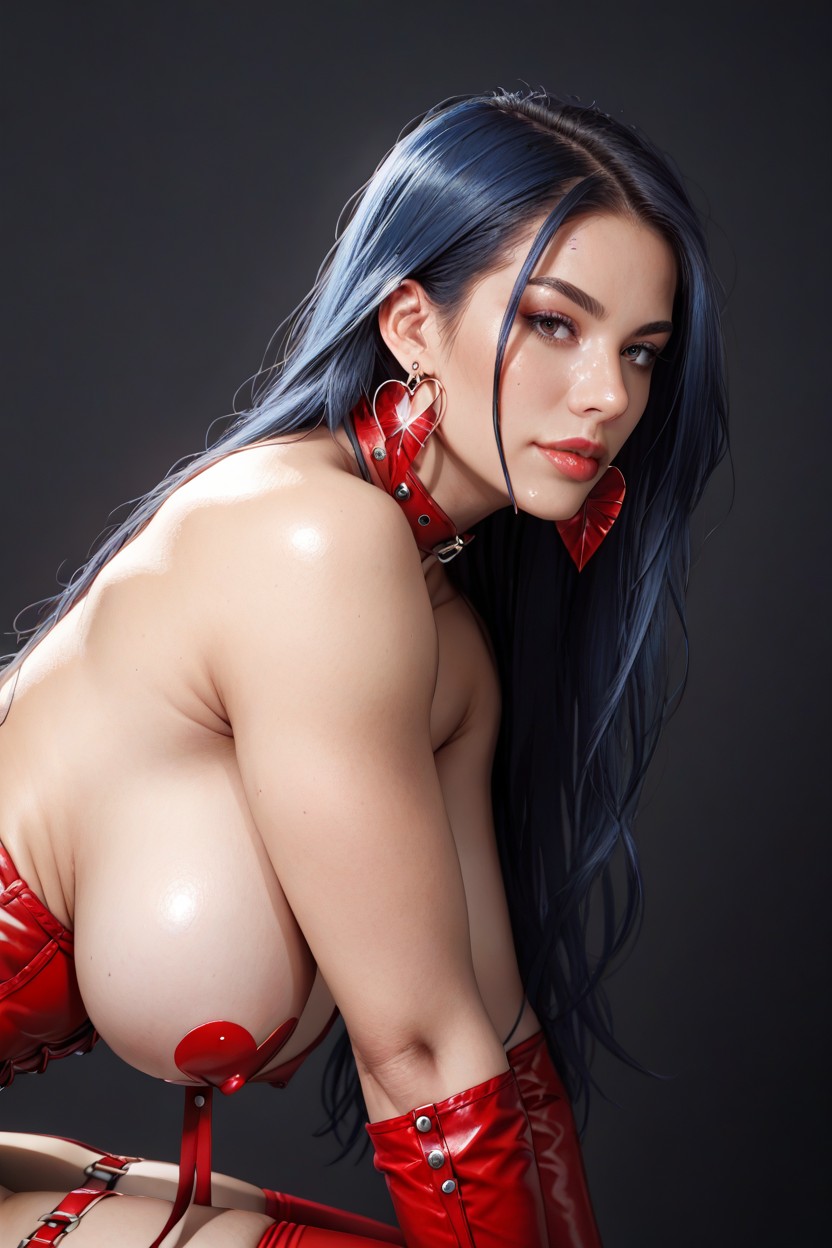 25+, Side View, Red Dominatrix Corset Hentai AI Porn