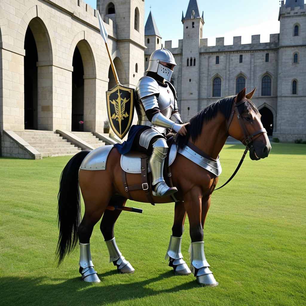 Mounted Knight, Full Body View, Full Body AI Porn