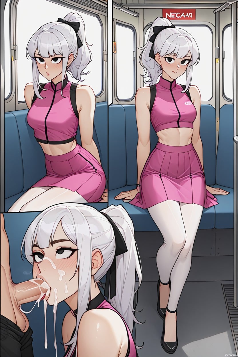 Subway Station, 25+, Round Cheeks AI Porn