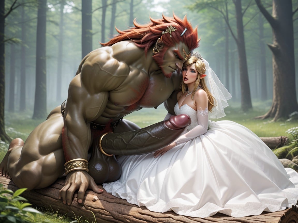 Gigantic Balls, Hyper Cock, Ganondorf Behind Link Hentai AI Porn