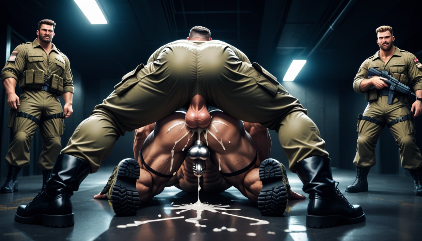 Standing, Black Background, Army Green AI同性戀黃片