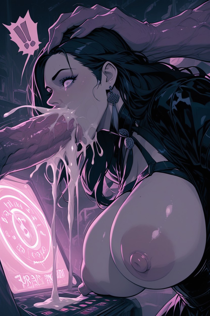 She Is Swallowing The Entire Cock, Spitroasted, 25+ Hentai AI Porn