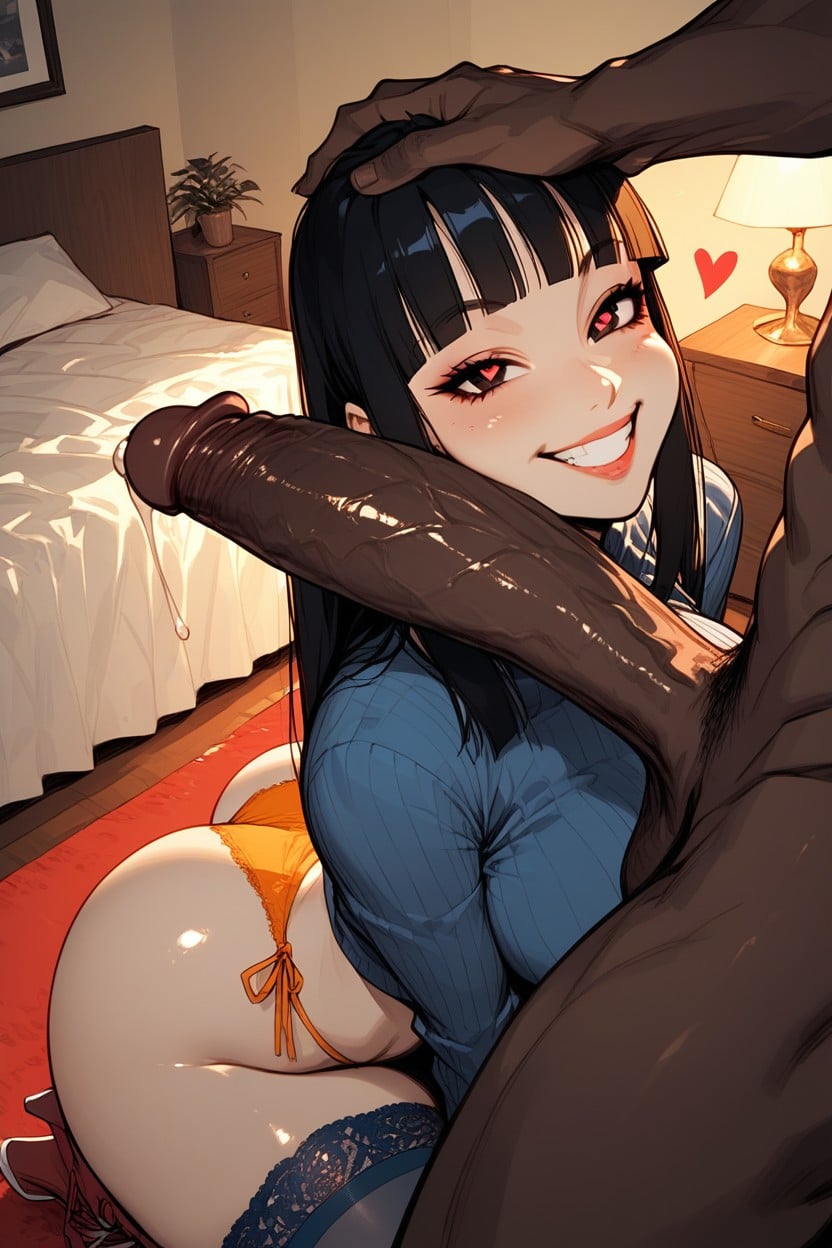 Dark Skinned Male, Exposed Ass, Bedroom Hentai IA