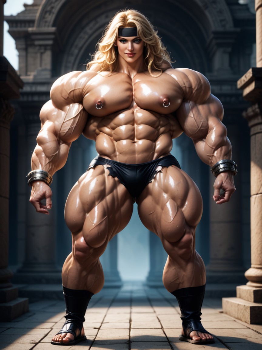 Unrealistically Huge Muscles, Nude, Gigantic Muscles AI Porn