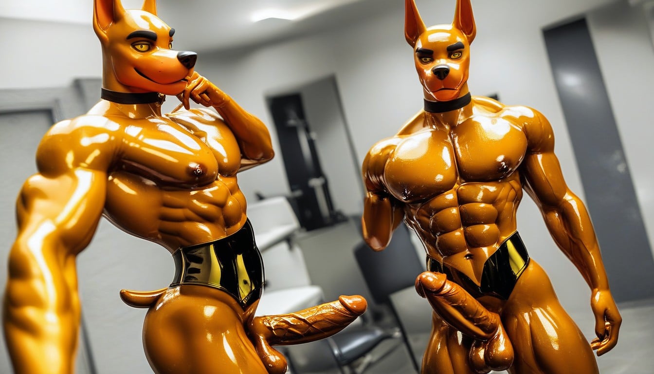 Muscular Legs, Muscular Legs, Glistening Furry AI Porn