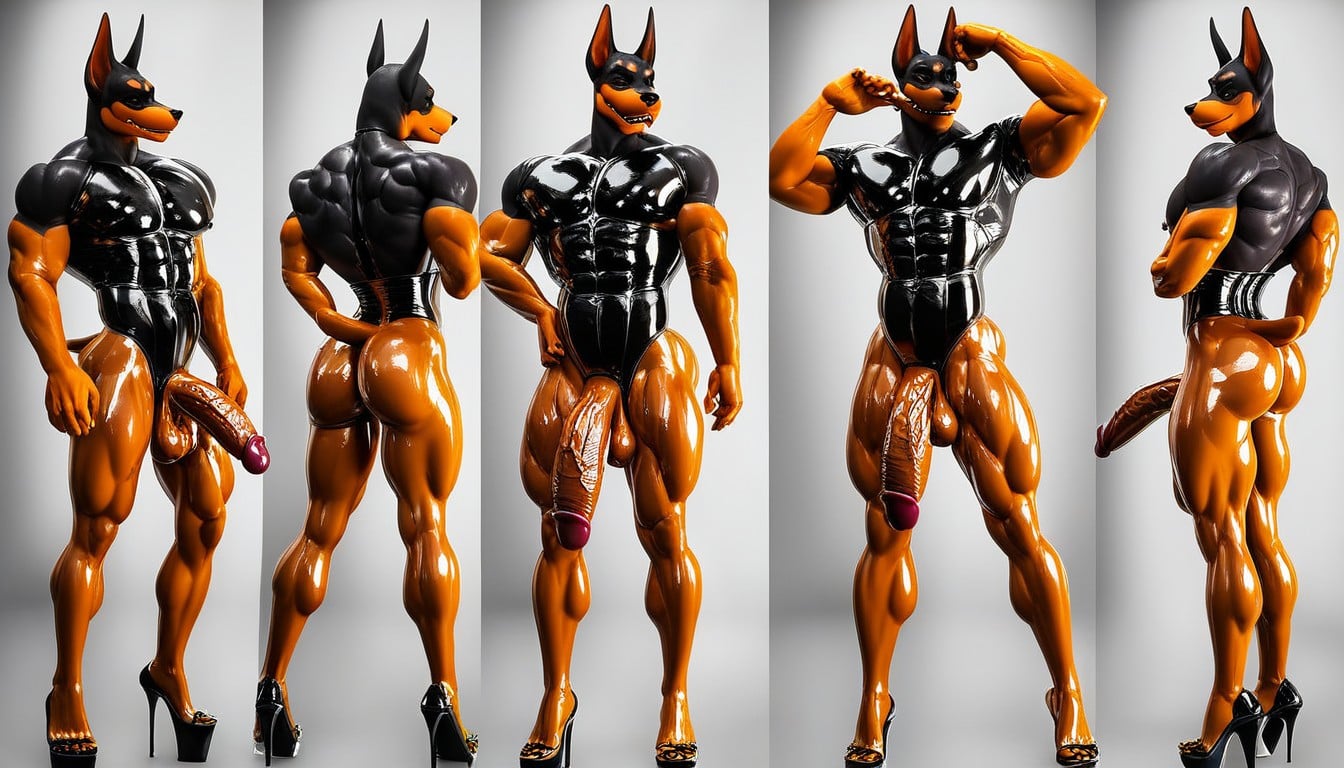 Spreading Ass, Wasp Waist, Glistening Furry AI Porn