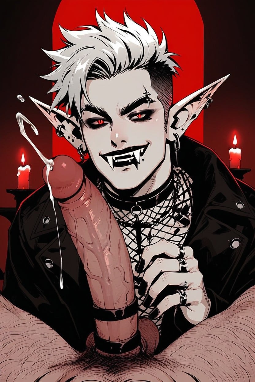 Vampire, Hairy Legs, Sleeveless Black Trench Coat AI Gay Porn