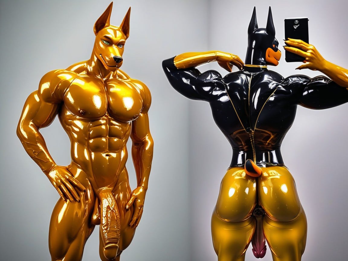 Oiled Skin, Showing Ass, Oiled Skin Furry AI Porn
