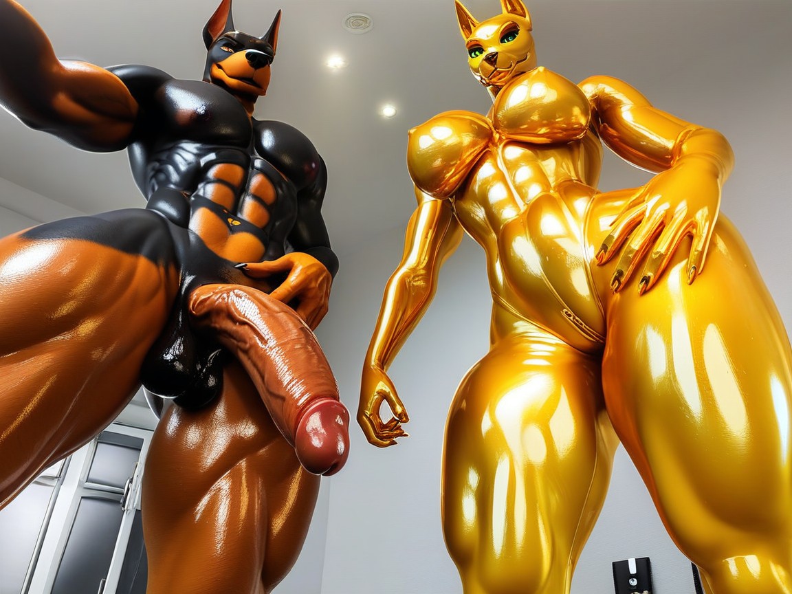 Wasp Waist, Oiled Skin, 18+ Furry IA