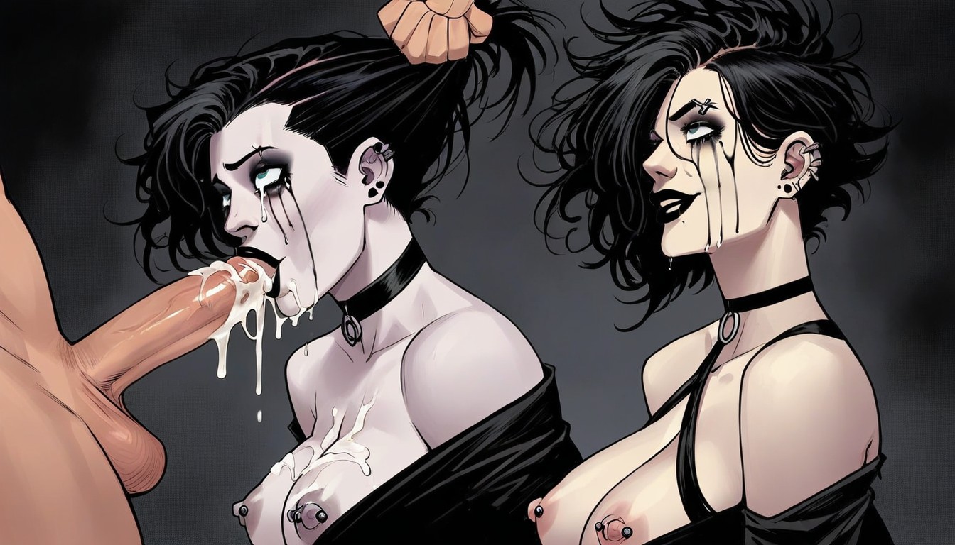 Messy Hair, Tirer Les Cheveux, Goth Porno IA Hentai