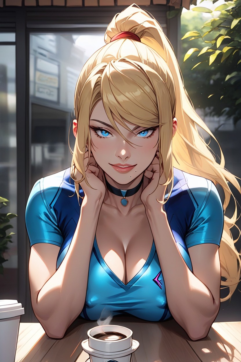 High Detailed Eyes, Nipple Sucking, Blue Eyes AI Porn