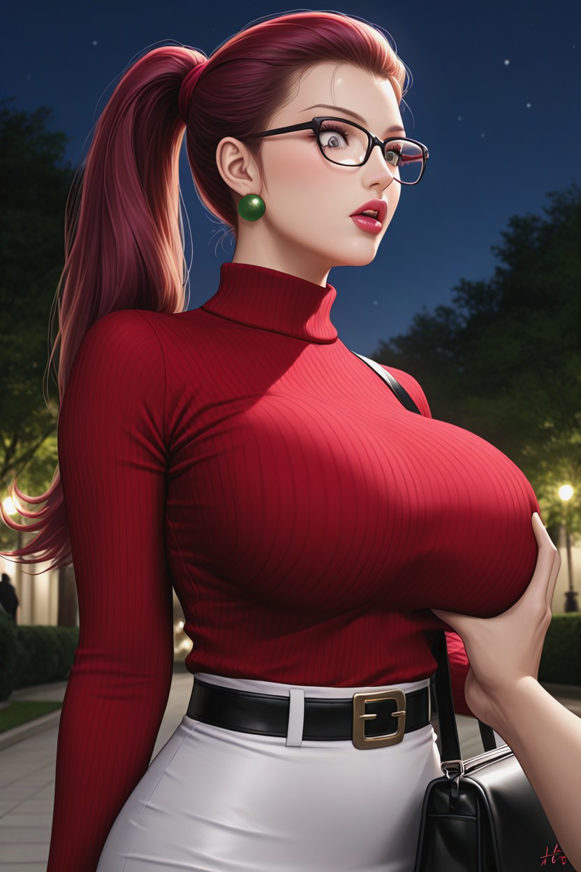 Man Presses Breasts Together, Top Quality, Jessie Team Rocket Hentai AI Porn
