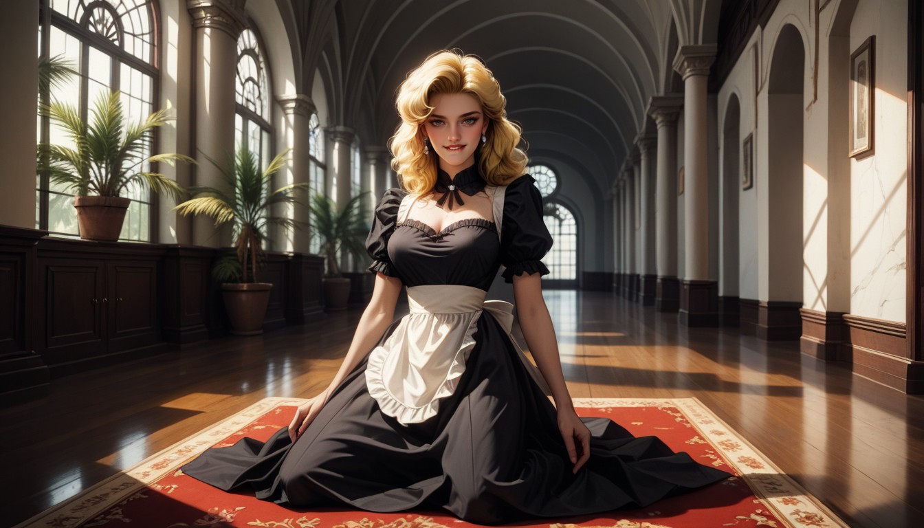 Break, Blonde Hair Pulled Back Into A Smooth Bun, Letters Scattered On The Floor Hentai AI Porn