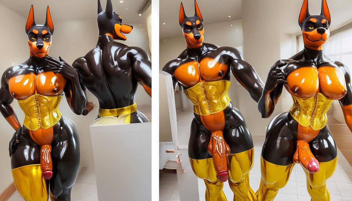 Oiled Skin, Massage, Sweaty Furry AI Porn