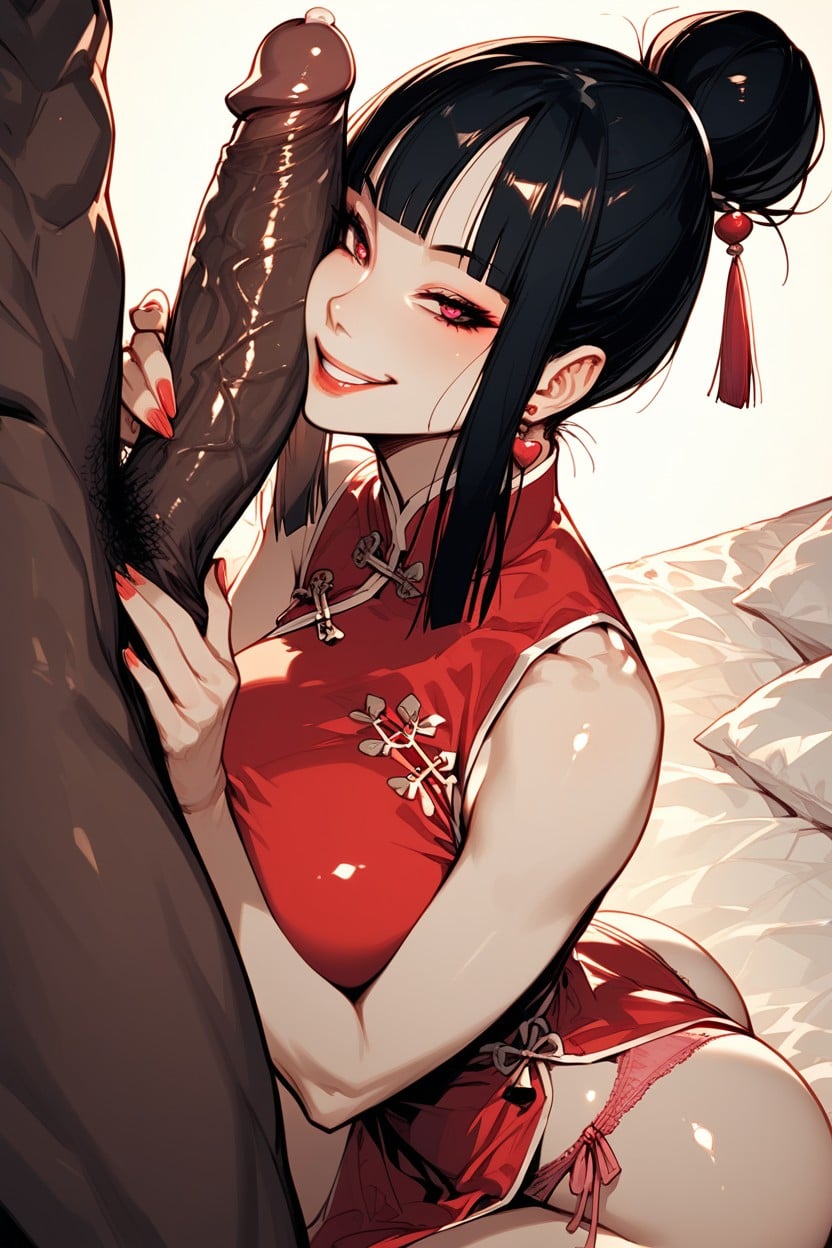 Chinese Hanfu, Pink Panties, Dimly Lit Hentai AI Porn