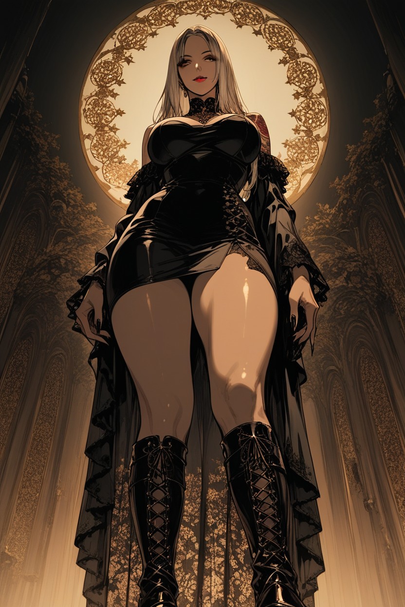 Vampire Woman, Cinematic Lighting, Black Nails Hentai IA