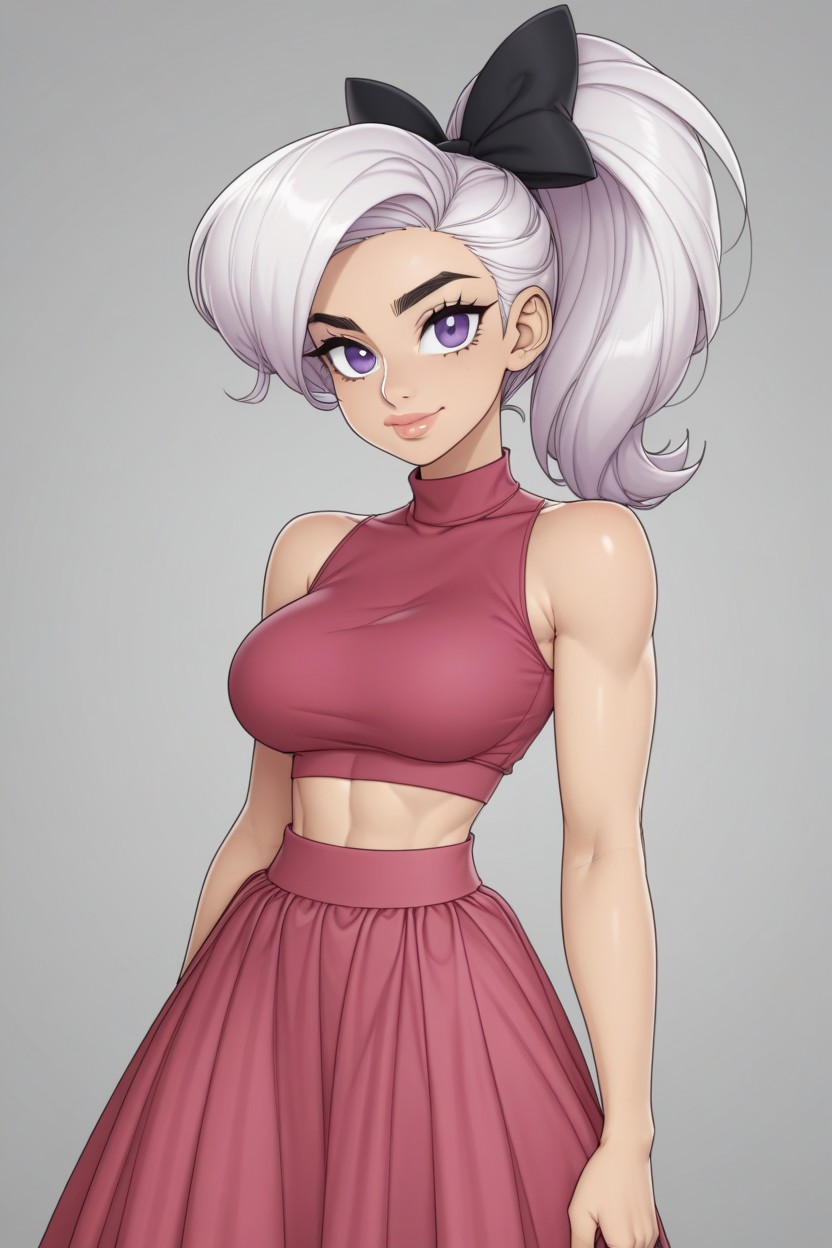 Round Cheeks, Oval Face, Skirt AI Porn