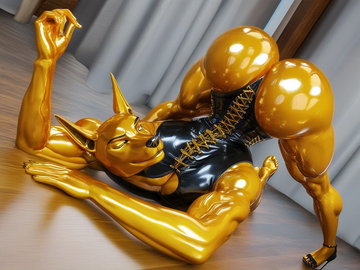 Oiled Skin, Muscular, Muscular Legs Furry AI Porn
