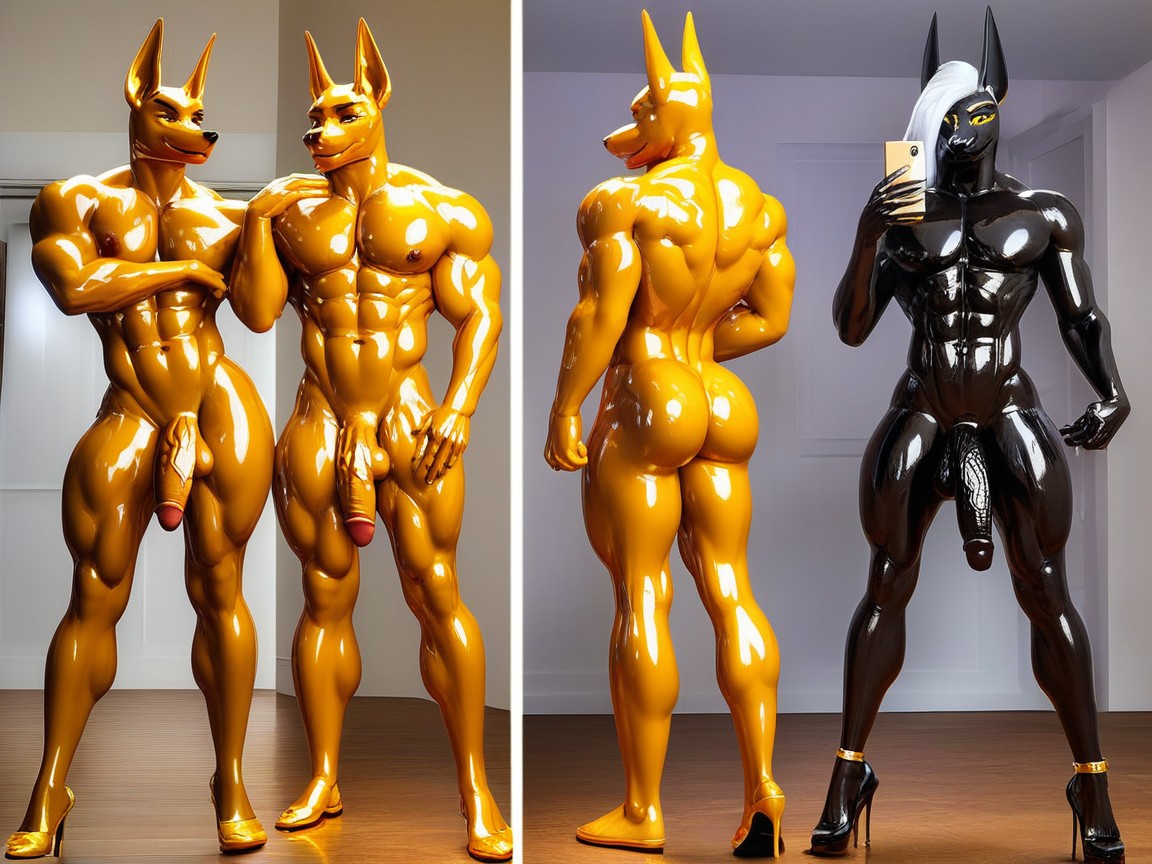 Wasp Waist, Silver Goo, Oiled Skin Furry IA
