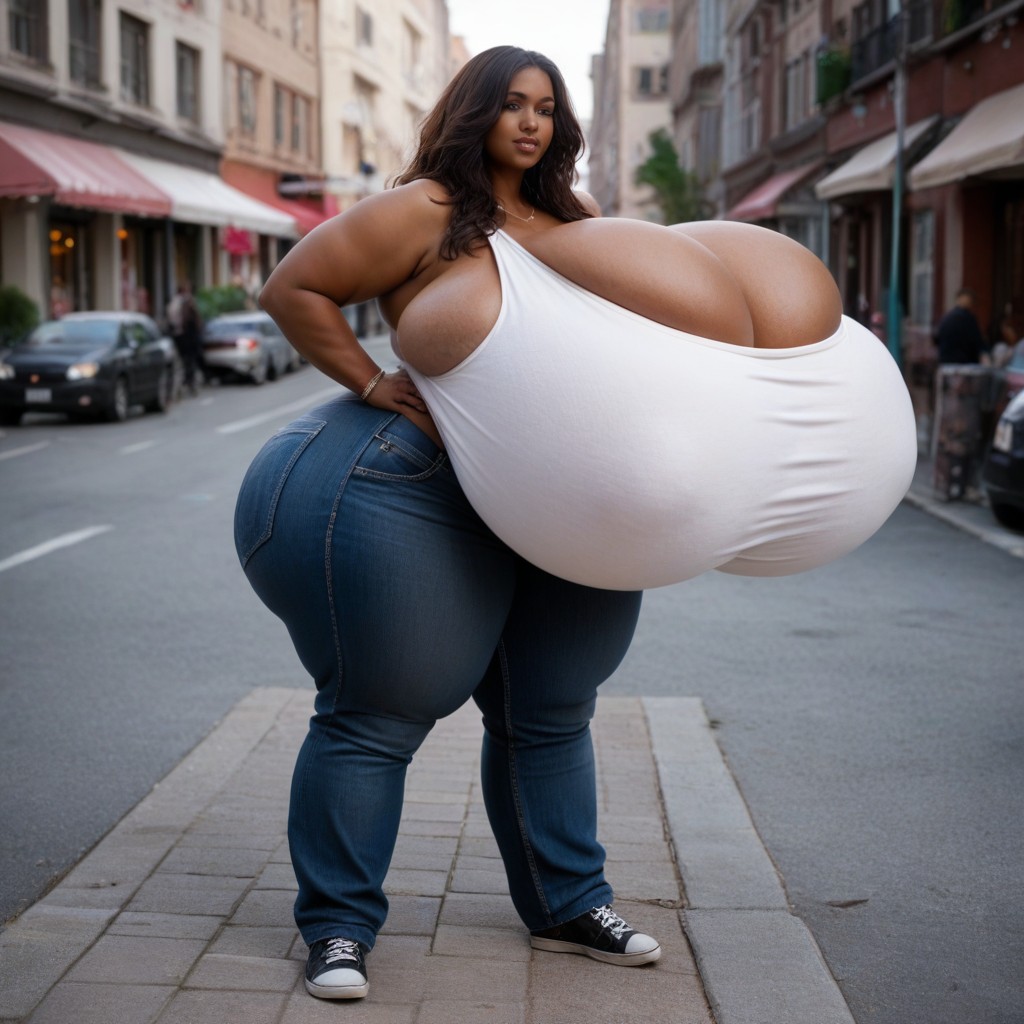 Large Ass, Mini Skirt, Full Body BBW AI Porn