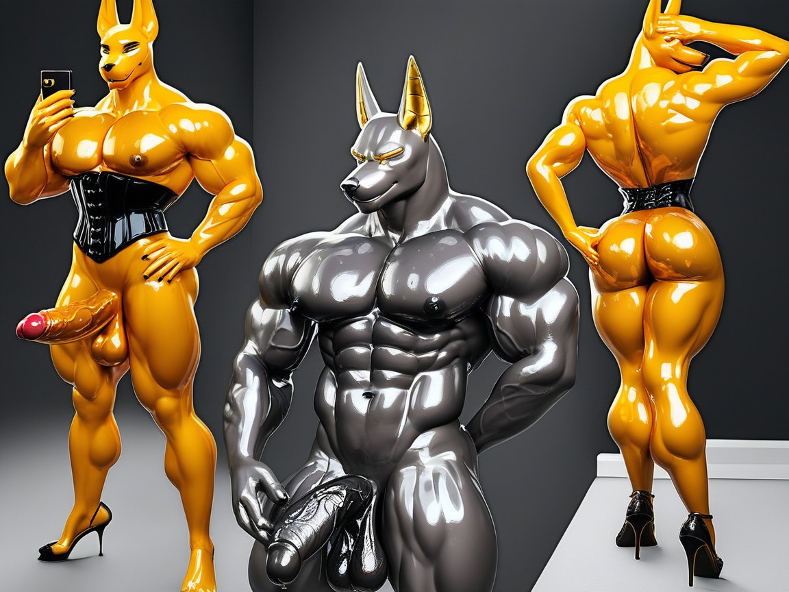 Glistening, Oiled Skin, Gay Furry IA