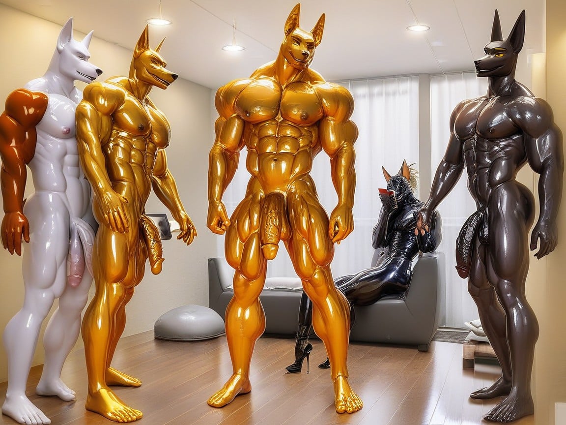 Massage, Veiny Penis, Rubber Furry IA